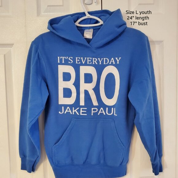 Jake Paul Its Everyday Bro Hooded Sweatshirt Youth Large Hoodie Blue - Picture 1 of 2